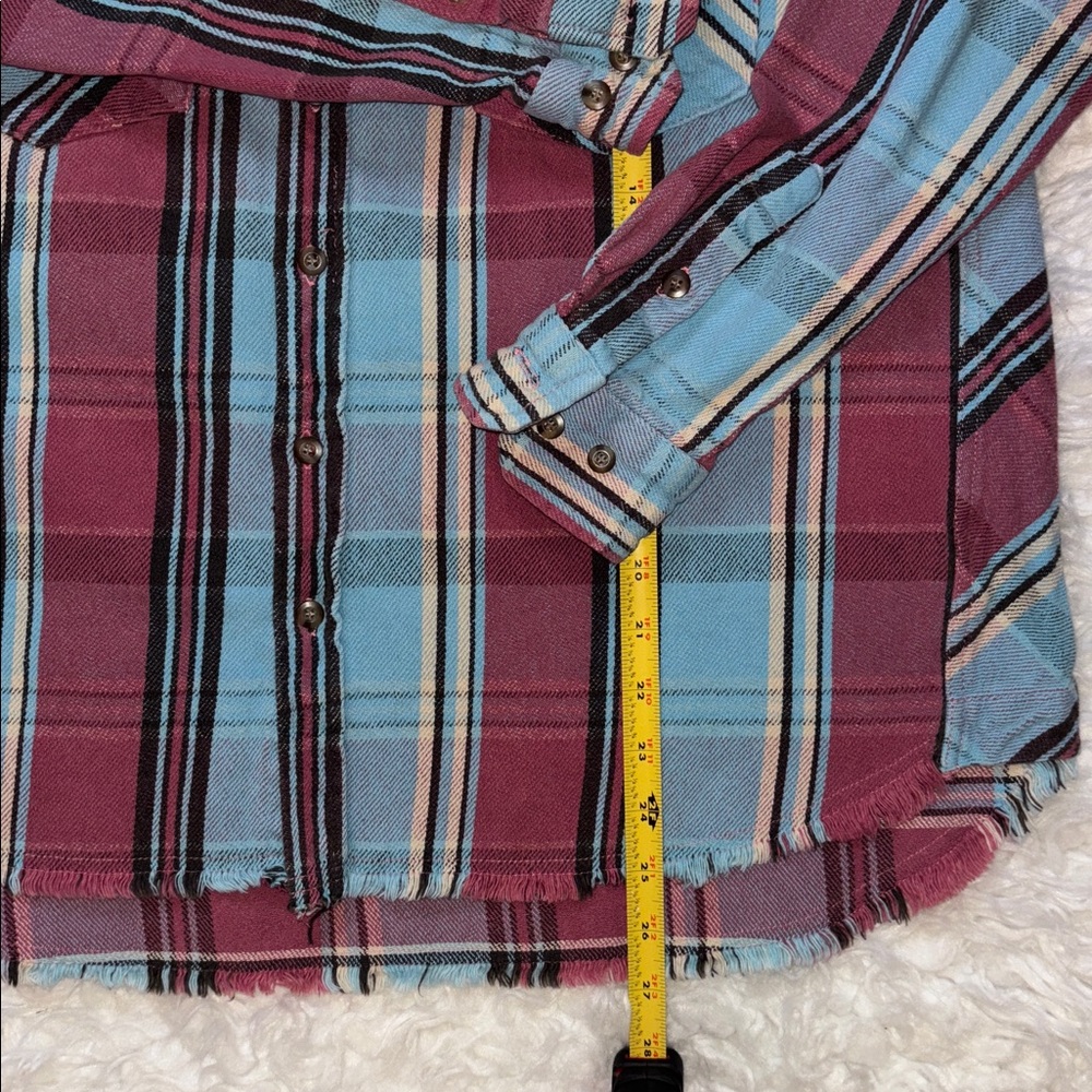 Free People Plaid  Mid-Western Shirt, Size S/P - Picture 7 of 15
